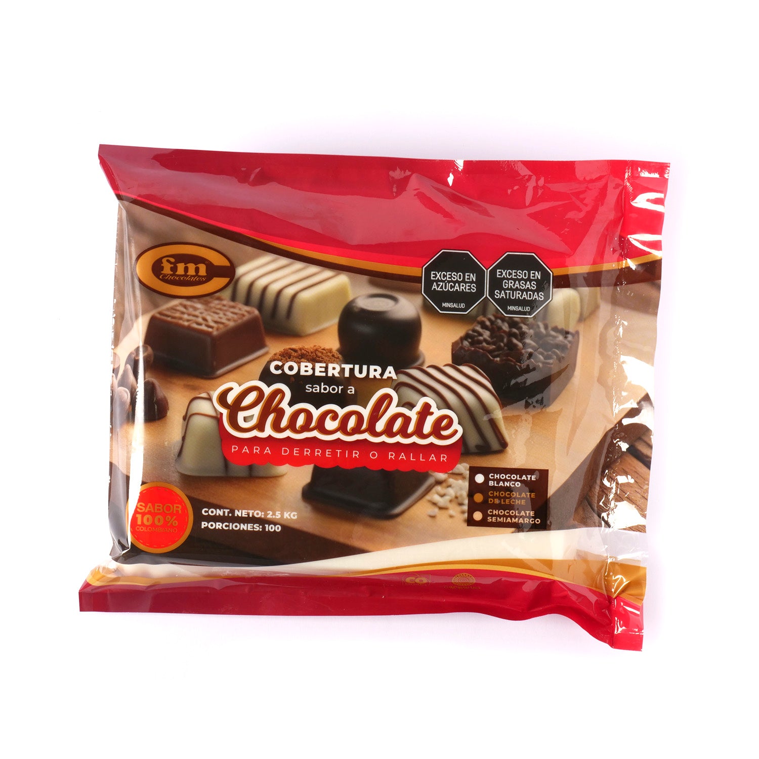 Cobertura sabor chocolate Blanco (bloque x 2,5 kg)