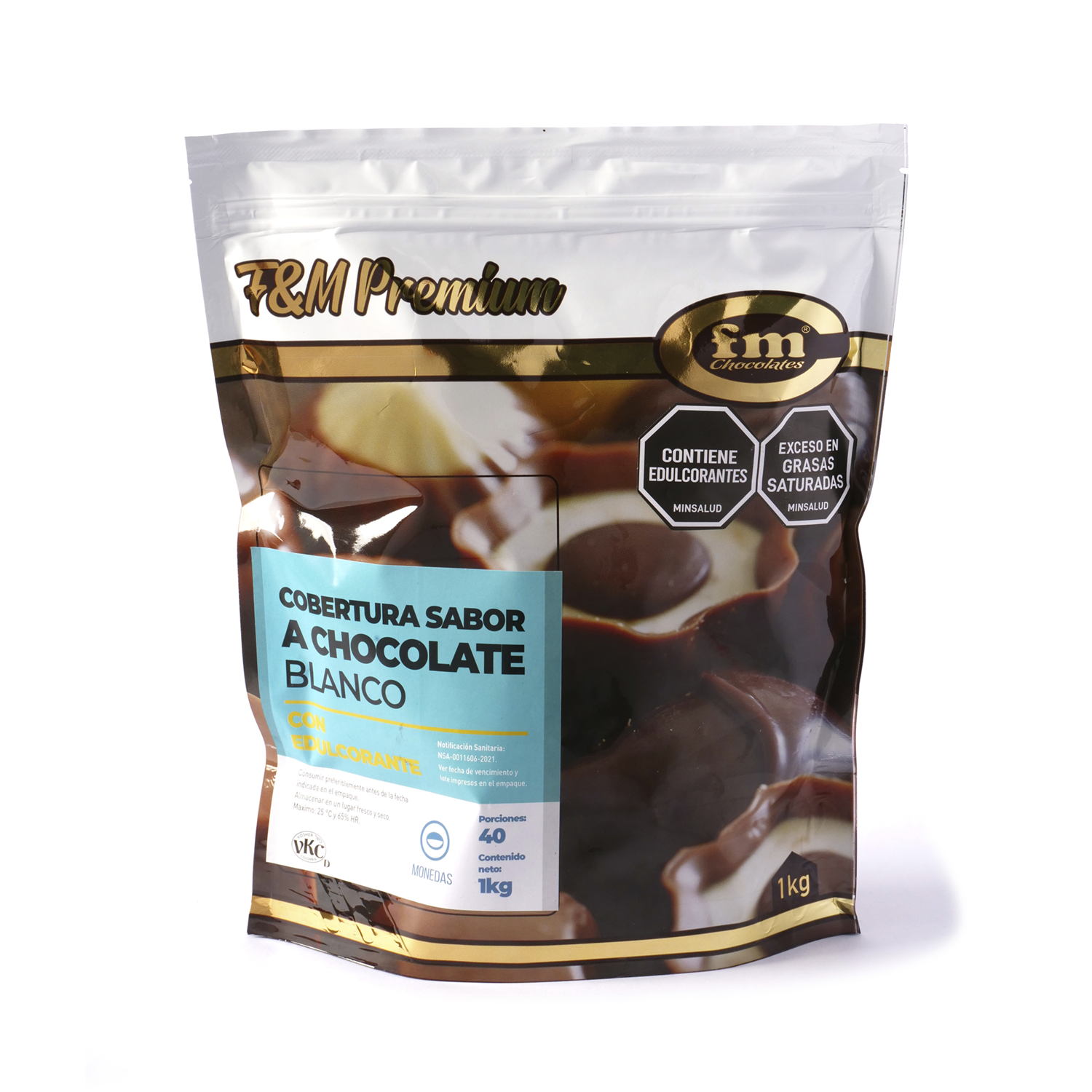 Cobertura Premium chocolate blanco con edulcorante