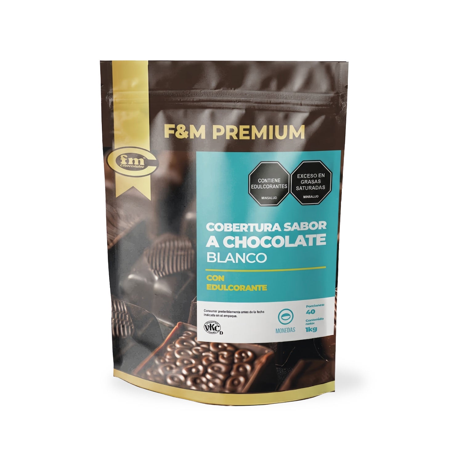 Cobertura Premium chocolate blanco con edulcorante x 1 kg