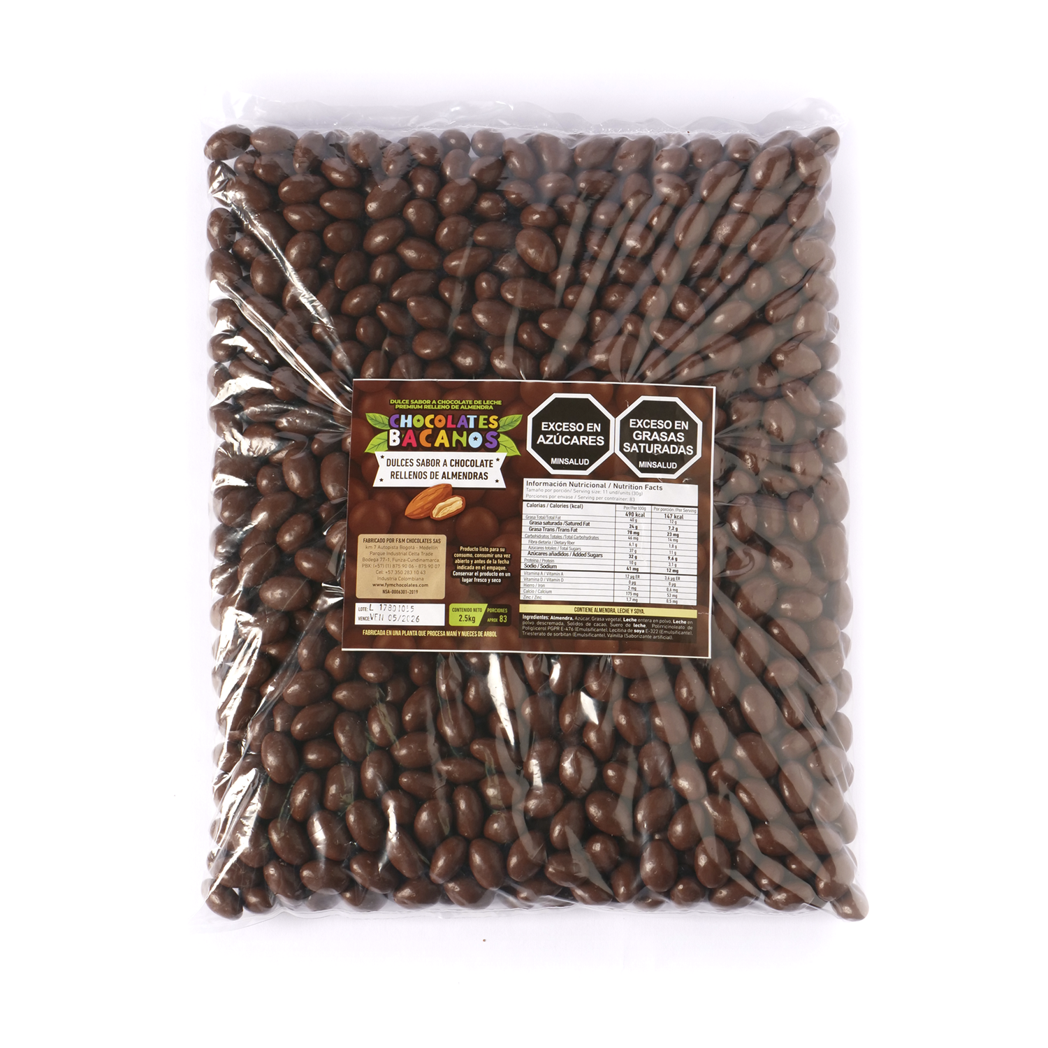 Almendra Bacana con cobertura sucedánea x 2.5 Kg