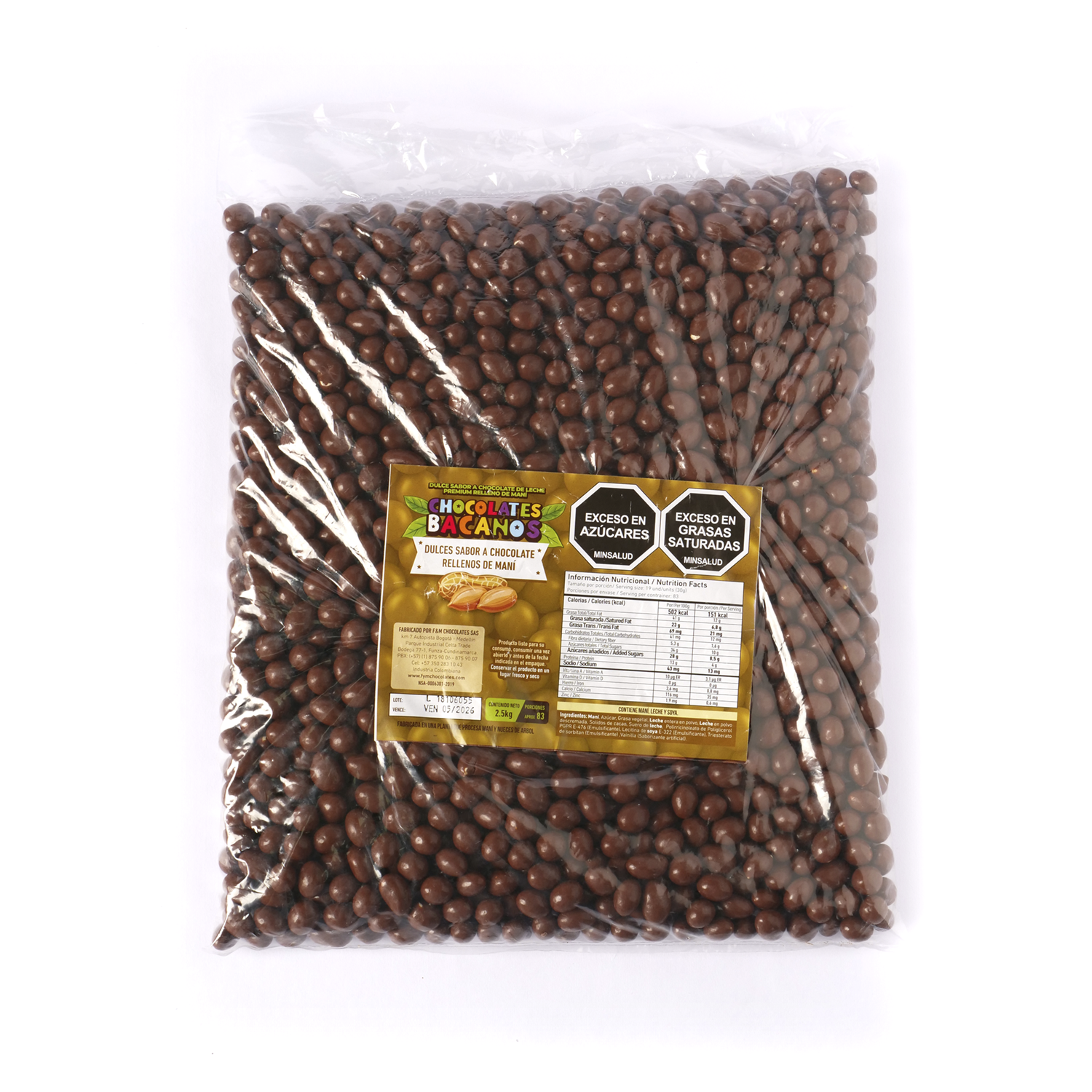 Maní Bacano con cobertura sucedánea x 2.5 Kg