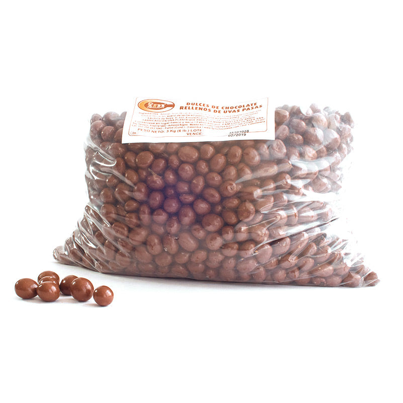 Uvas pasas cubiertas con chocolate 3 kg
